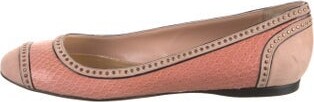 Tom Ford Leather Animal Print Ballet Flats
