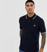 Thumbnail for your product : Fred Perry twin tipped logo polo shirt in navy Exclusive at ASOS