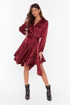 Thumbnail for your product : Nasty Gal Womens Dot All the Shine in the World Metallic Wrap Dress - Red - 4