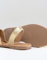 Thumbnail for your product : Pieces Suede Metallic Two Part Sandals