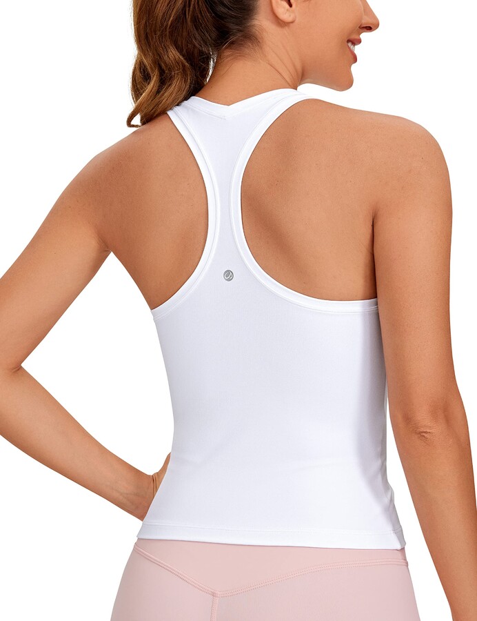 CRZ YOGA Butterluxe Racerback Gym Vest Top for Women Sleeveless Sport Tank  Tops Summer Yoga Fitness Shirts Comfort Camisole White 16 - ShopStyle