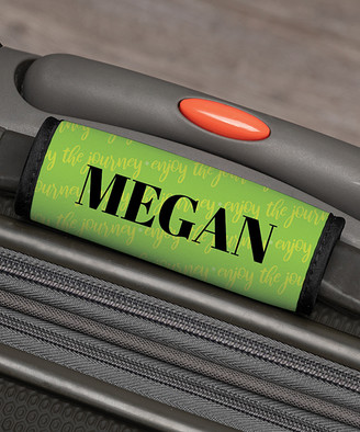 Personalized Planet Luggage Tags - Green 'Enjoy The Personalized Luggage Handle Wrap