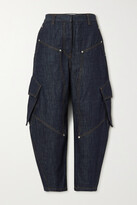 Mid-rise Tapered Cargo Jeans - Blue 
