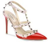 Thumbnail for your product : Valentino Patent Leather Rockstud Slingback Pumps