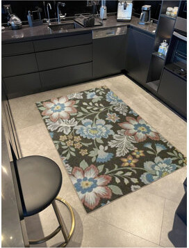 Hokku Designs Floral Pattern Woven Base Machine Washable Area Rug