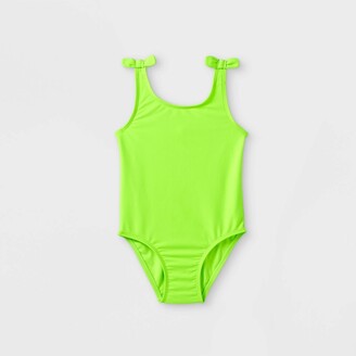 Cat & Jack Toddler Girls' One Piece Swimsuit Lime Green 18M