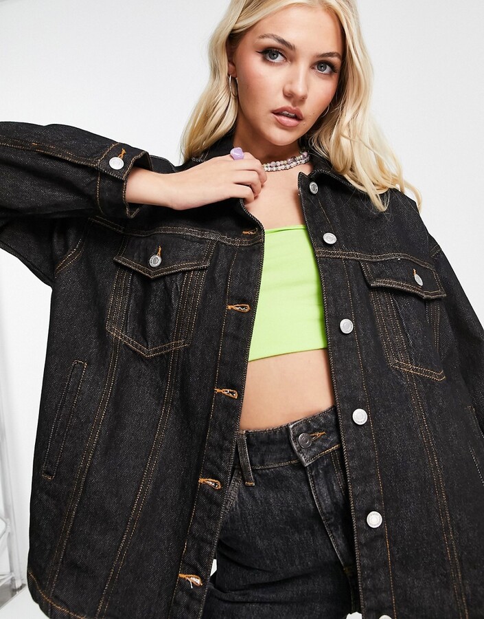 Signature 8 oversized denim jacket in dark wash ShopStyle