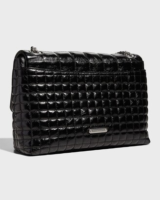 Rebecca Minkoff Edie Square Quilted Patent Leather Shoulder Bag