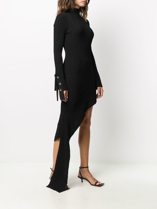 Off-White Draped Asymmetric Knitted Dress