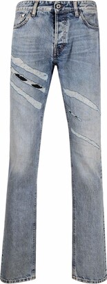 Just Cavalli Distressed-Finish Straight-Leg Jeans