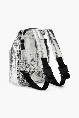 Alyx Faux leather-trimmed metallic shell backpack