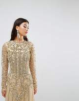 Thumbnail for your product : A Star Is Born Petite Embellished Baroque Maxi Dress With Front Split