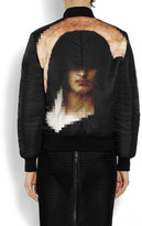 Thumbnail for your product : Givenchy Reversible bomber jacket in black scuba-jersey with Madonna print
