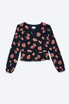 Thumbnail for your product : Next Womens Jack Wills Black Otterley Floral Long Sleeve Wrap Top