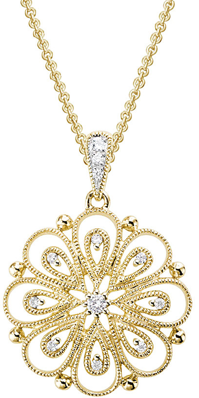 Diamond Select Cuts 14K Diamond Necklace 0.06 ct.