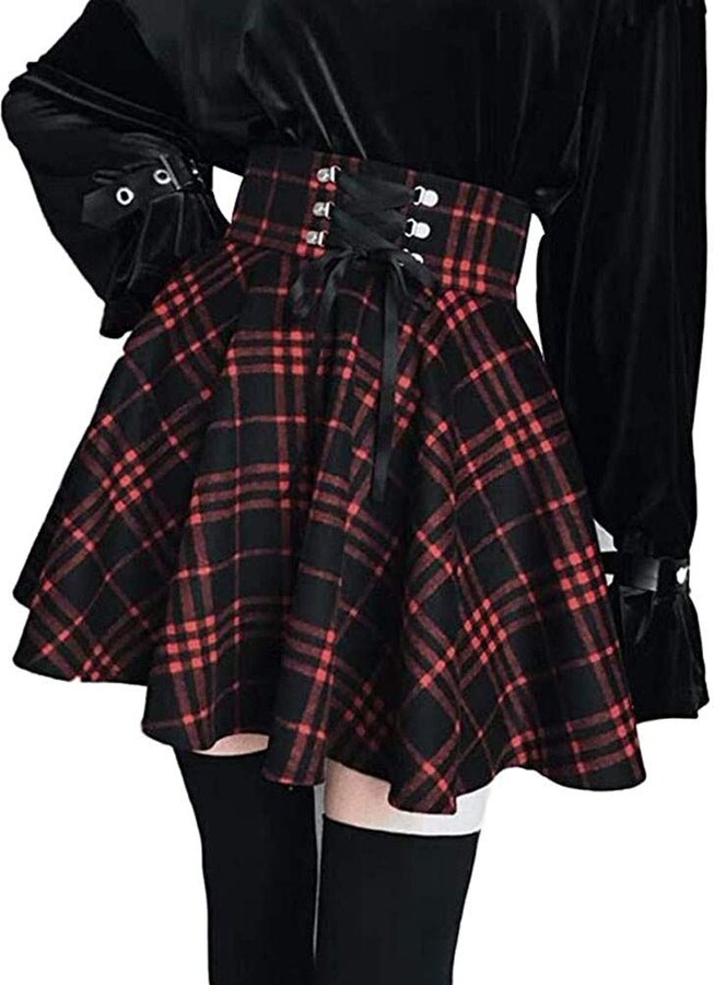Red And Black Plaid Skirt | Shop the world's largest collection of fashion  | ShopStyle UK