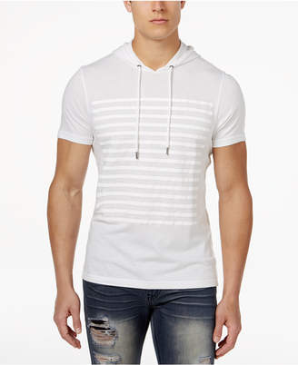 INC International Concepts Men's Striped Short-Sleeve Hoodie, Created for Macy's