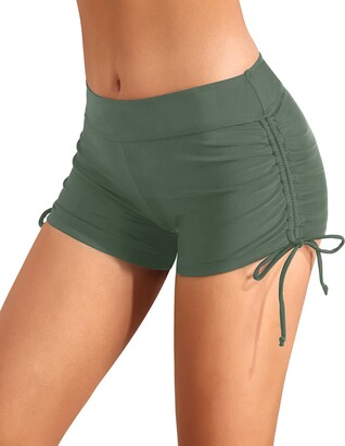Holipick Army Green Swim Shorts Women Boyshort Swim Bottoms Tummy Control  Bathing Suit Bottoms Tankini Swimsuit Board Shorts M - ShopStyle
