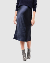 Thumbnail for your product : Ripe Maternity Women's Navy Midi Skirts - Lexie Satin Skirt
