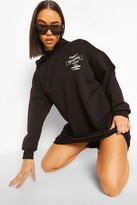 Thumbnail for your product : boohoo Oversized Official Back Print Sweater Dress