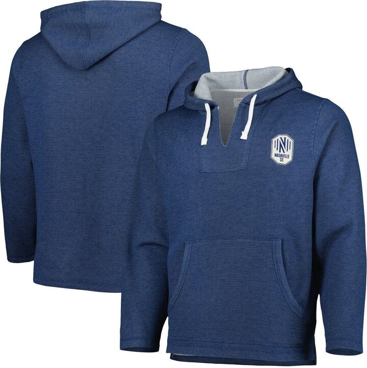 BOXERCRAFT Men's Heathered Navy Nashville SC Baja Fleece VNeck