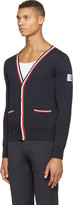 Thumbnail for your product : Moncler Gamme Bleu Navy Classic Striped Cardigan