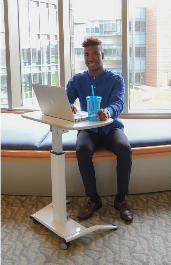 Luxor 25.5 in. Rectangular Gray Laptop Desks with Adjustable Height