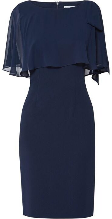 gina bacconi cynthia crepe and chiffon dress