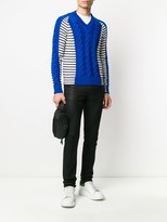 Thumbnail for your product : Alexander McQueen V-Neck Paneled Knitted Jumper