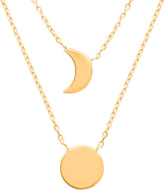 Mystigold Girls and Women Moon Necklace Available in 18K Gold Plated and 925 Sterling Silver Plated Rhodium