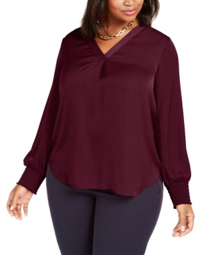 macy's red plus size tops