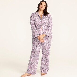 J.Crew Cotton poplin long-sleeve pajama set in blooming floral - ShopStyle