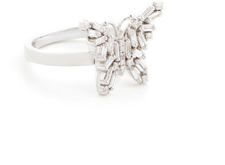 Suzanne Kalan 18k White Gold Fireworks Small Butterfly Ring