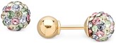 Thumbnail for your product : Macy's Children's Multi-Crystal Ball Stud Reversible Earrings in 14k Gold
