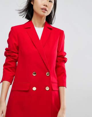 ASOS Tailored Longline Blazer With Gold Buttons