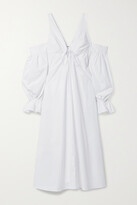 Thumbnail for your product : Rosie Assoulin Convertible Cold-shoulder Cotton-poplin Midi Dress