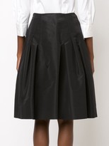 Thumbnail for your product : Carolina Herrera side pleats A-line skirt