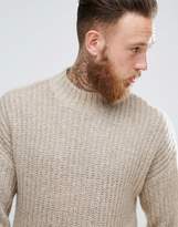 Thumbnail for your product : ASOS Mohair Wool Blend Turtle Neck Jumper In Brown