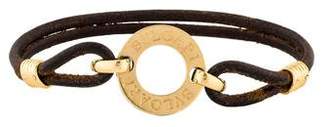 Bvlgari Logo Leather Bracelet