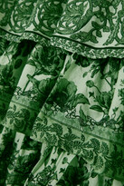 Thumbnail for your product : Alice + Olivia Valencia Tiered Floral-print Cotton Maxi Dress - Green