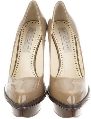 Stella McCartney Vegan Patent Leather Pointed-Toe Wedges