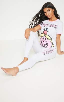 PrettyLittleThing Grey Little Miss Boss Babe Legging Pyjama Set
