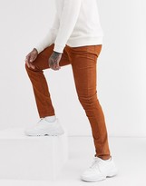 Thumbnail for your product : Topman skinny cord trousers in rust