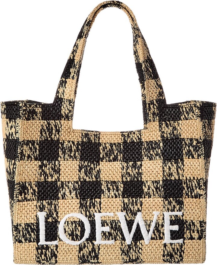 Loewe Font Large Raffia Tote