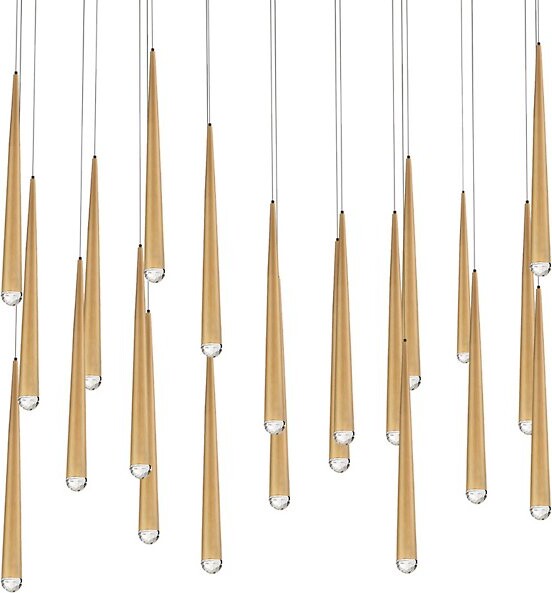 Modern Forms Cascade Rectangular Multi-Light LED Pendant Light in Black, Size: 23 light