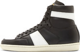 Thumbnail for your product : Saint Laurent Black Leather Court Classic High-Top Sneakers