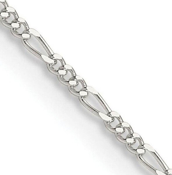 Black Bow Jewelry Co. BlackBowJewelry1.2mmSterlingSilverSolidFigaroChainNecklace,16Inch