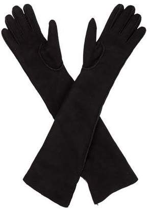 Bottega Veneta Long Suede Gloves Black Long Suede Gloves