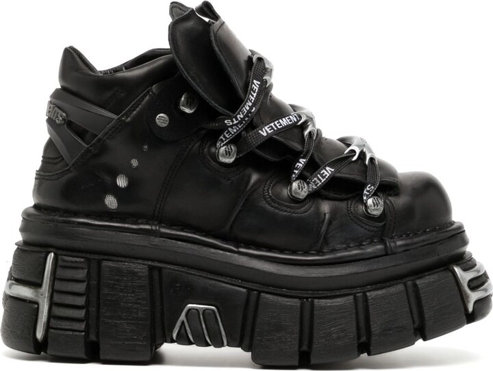 Vetements x New Rock leather platform boots - ShopStyle