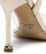 Thumbnail for your product : Prada Metallic Gold 90 Strappy Leather Sandals